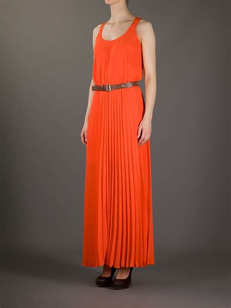 michael kors pleated maxi dress|michael kors long summer dresses.